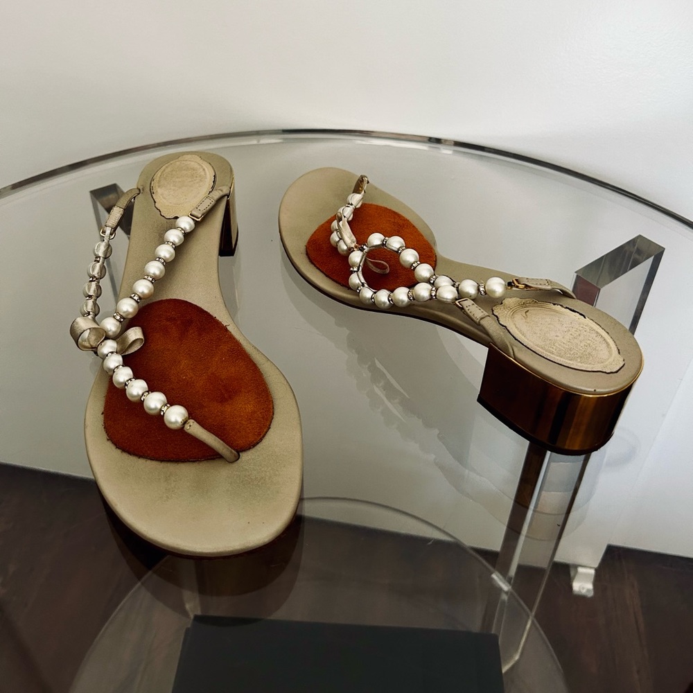 Rene Caovilla Pearl Strap Sandles from Italy